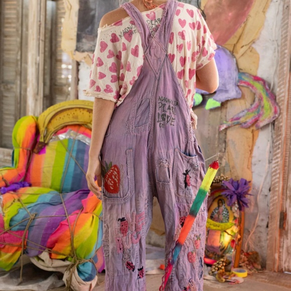 🐞❤️NWT MAGNOLIA PEARL Embroidered Love Overalls❤️🐞 - Picture 7 of 10